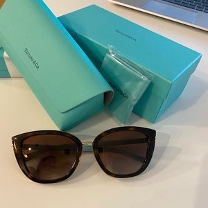 Tiffany & Co. Brown/Gold/Blue Sunglasses